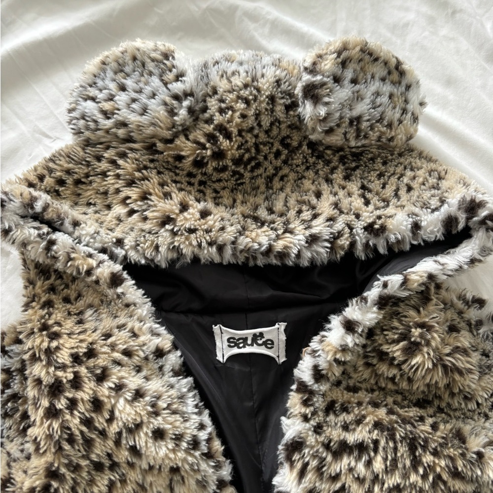 Leopard faux fur hooded jacket - Picture 3 of 9